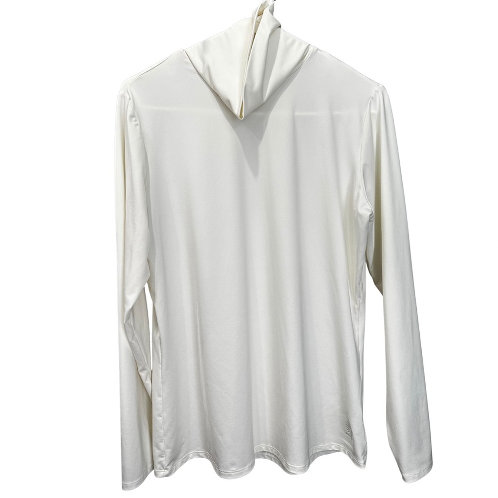 Snow Angel | Ivory Draped Mock Neck | Long Sleeve Top XL | Made in USA